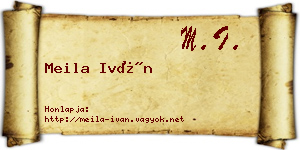 Meila Iván névjegykártya